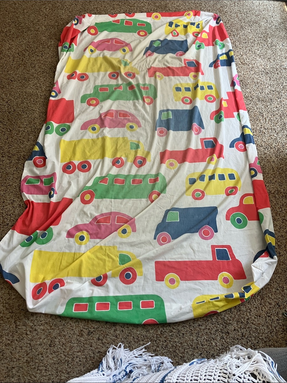 Marimekko twin Colorful Kids Cars and trucks Fitted Sheet Bo boo Dan rivers 70s